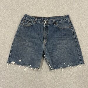 VINTAGE‎ Levis 560 Shorts Women's Size M (33x6.5) Blue Denim Jorts Made In USA